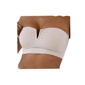 Klassy Network Beige ultra crop V tube/Bandeau Large NWT
